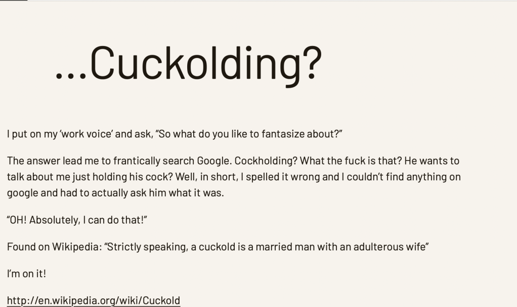 …Cuckolding?
