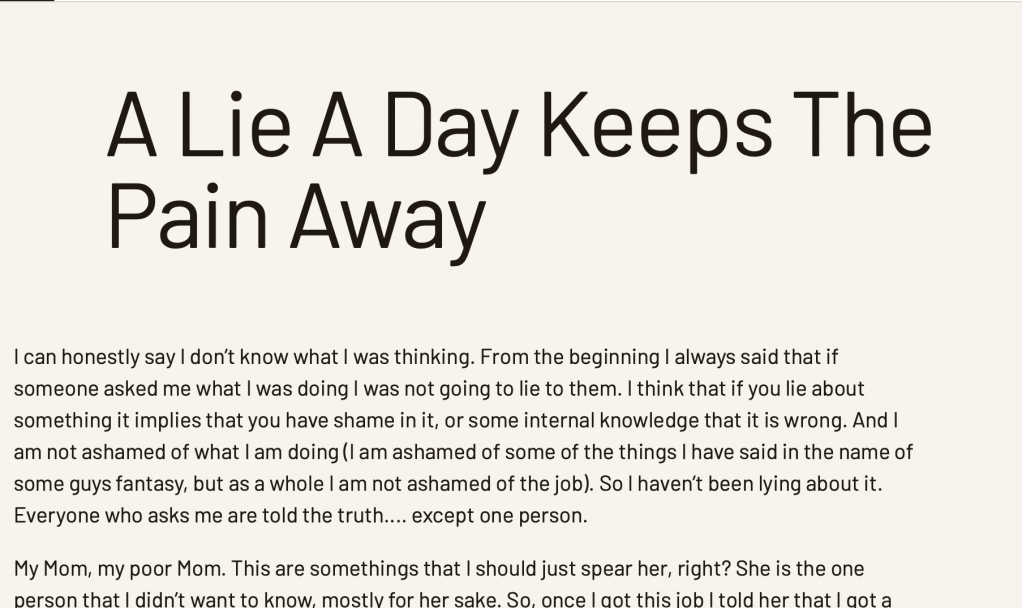 A Lie A Day Keeps The Pain&nbsp;Away